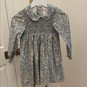Floral Long Sleeve Kids Formal Dress